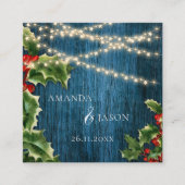 Carte D'accompagnement Blue Wood String Lights Christmas Détails du Maria (Devant)