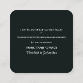 Carte D'accompagnement Blue Woodland Forest, Registre Rustique des cadeau (Dos)