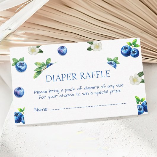 Carte D'accompagnement Blueberry Baby Shower Diaper Raffle Ticket