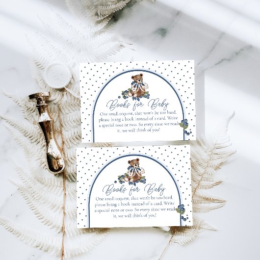 Carte D'accompagnement Blueberry Bear Baby Boy Douche Boy Demande de rése