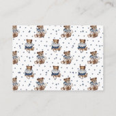 Carte D'accompagnement Blueberry Bear Bébé Garçon Douche Déchets Raffle (Dos)