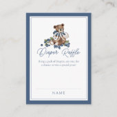 Carte D'accompagnement Blueberry Bear Bébé Garçon Douche Déchets Raffle (Devant)