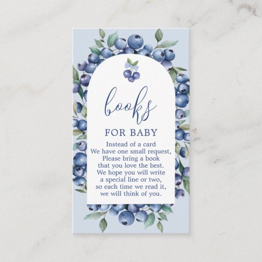 Carte D'accompagnement Blueberry Books for Baby Request Card (Devant)