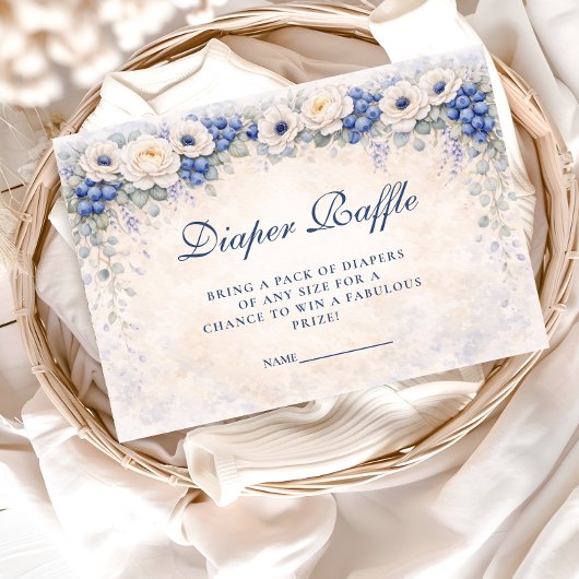 Carte D'accompagnement Blueberry Cottage Garden Diapper Raffle
