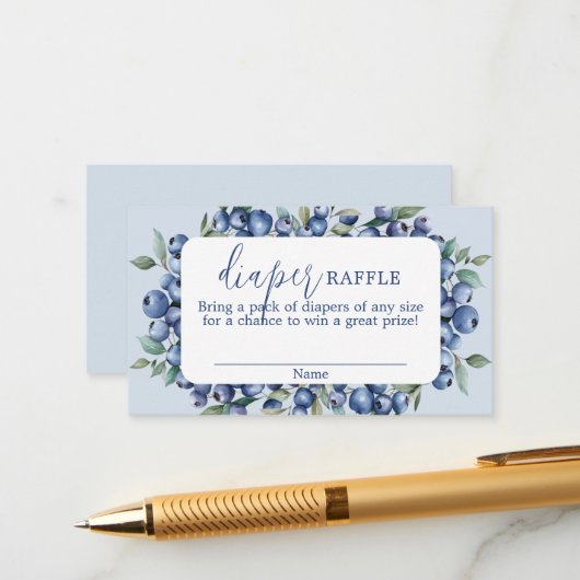 Carte D'accompagnement Blueberry Diaper Raffle Card (Devant/Arrière en situation)