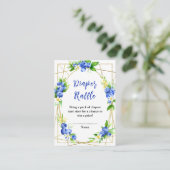 Carte D'accompagnement Blueberry Floral Baby Shower Diaper Raffle (Debout devant)
