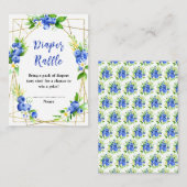 Carte D'accompagnement Blueberry Floral Baby Shower Diaper Raffle (Devant / Derrière)