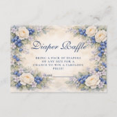 Carte D'accompagnement Blueberry Floral Wreath Diapper Raffle (Devant)