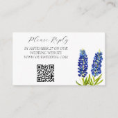 Carte D'accompagnement Bluebonnets Aquarelle Fleurs Mariage Floral (Devant)