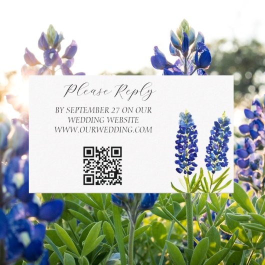 Carte D'accompagnement Bluebonnets Aquarelle Fleurs Mariage Floral