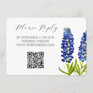 Carte D'accompagnement Bluebonnets Aquarelle Fleurs Mariage Floral