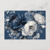 Carte D'accompagnement Blues modernes et Mariage floral gris (Dos)