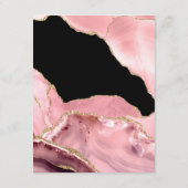 Carte D'accompagnement Blush and Gold Agate Mariage Détails sur l'invité (Dos)