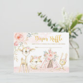 Carte D'accompagnement Blush Boho Tribal Woodland Animaux Déchets (Debout devant)