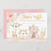 Carte D'accompagnement Blush Boho Tribal Woodland Animaux Déchets (Devant / Derrière)