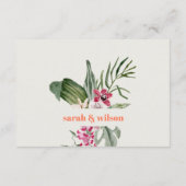 Carte D'accompagnement Blush Boho Tropical Floral Mariage QR Code RSVP (Dos)