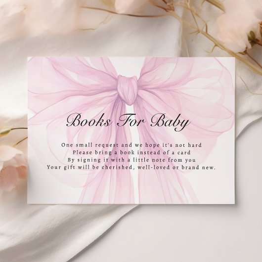 Carte D'accompagnement Blush Bow Books for Baby Enclosure Card
