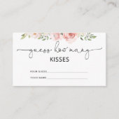 Carte D'accompagnement Blush floral devinez combien de baisers jeu nuptia (Devant)