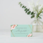 Carte D'accompagnement Blush Floral Gold Mint Green site Mariage (Debout devant)
