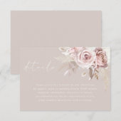 Carte D'accompagnement Blush Floral Gorgeous Wedding Details (Devant / Derrière)