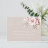 Carte D'accompagnement Blush Floral Gorgeous Wedding Details (Debout devant)