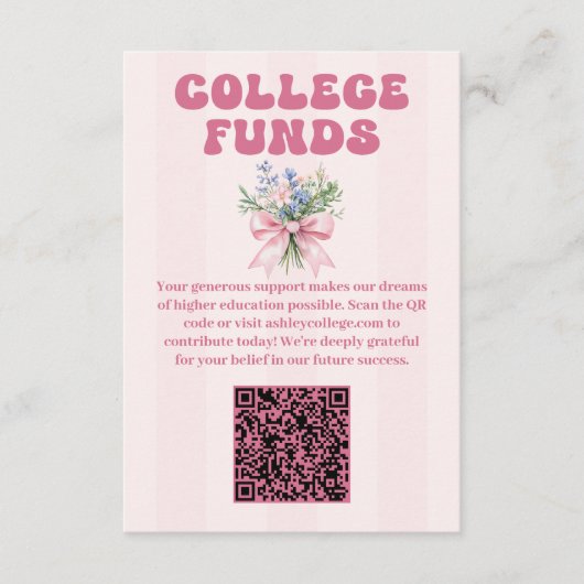 Carte D'accompagnement Blush Floral Graduation Party Fonds du collège (Devant)