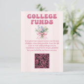 Carte D'accompagnement Blush Floral Graduation Party Fonds du collège (Debout devant)