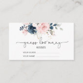 Carte D'accompagnement Blush floral marine devine combien de baisers nupt (Devant)