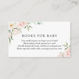 Carte D'accompagnement Blush Florals et Livres de verdure pour bébé Enclo