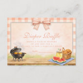 Carte D'accompagnement Blush Gingham Baby Q Diapper Raffle (Devant)