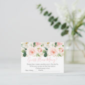 Carte D'accompagnement Blush & Gold Floral Devinez Combien De Jeu De Douc (Debout devant)