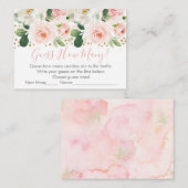 Carte D'accompagnement Blush & Gold Floral Devinez Combien De Jeu De Douc (Devant / Derrière)