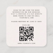 Carte D'accompagnement Blush & Indigo Aquarelle Floral QR Code Mariage (Dos)