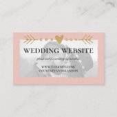Carte D'accompagnement Blush Modern Photo Gold Heart Site Mariage (Devant)