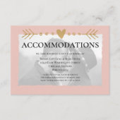 Carte D'accompagnement Blush Modern Photo Gold Hearts Hébergements (Devant)