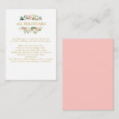 Carte D'accompagnement Blush moderne | Gold MARIAGE tous les détails (Devant / Derrière)