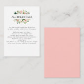 Carte D'accompagnement Blush moderne | MARIAGE rose tous les détails (Devant / Derrière)