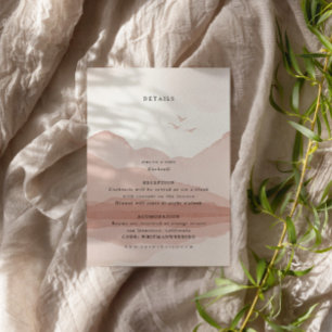 Carte D'accompagnement Blush Mountain Range Destination Détails du mariag