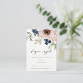Carte D'accompagnement Blush Navy Anemone Flora Baby shower de carafe de (Debout devant)