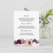 Carte D'accompagnement Blush Navy Bourgogne Information Mariage (Debout devant)