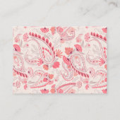 Carte D'accompagnement Blush Paisley Typographie Mariage (Dos)