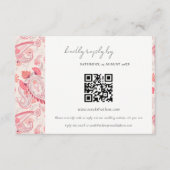 Carte D'accompagnement Blush Paisley Typographie Mariage RSVP QR Code (Devant)