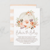 Carte D'accompagnement Blush Peach Floral Fall Citrouille Livres pour béb (Devant / Derrière)