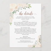 Carte D'accompagnement Blush Peach Rose Rustic Boho Chic Détails du Maria (Devant)