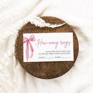 Carte D'accompagnement Blush Pink Bow Devine Combien De Bagues Jeu