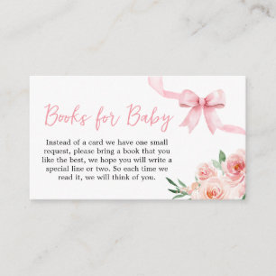 Carte D'accompagnement Blush Pink Bow Little Girl Livres pour bébé