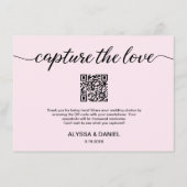 Carte D'accompagnement Blush Pink Capturez l'amour QR code photo mariage (Devant)