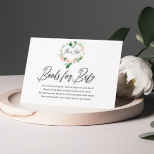 Carte D'accompagnement Blush Pink C'est une fille Livres pour le Baby sho