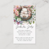 Carte D'accompagnement Blush Pink floral lapin Baby shower Demande de rés (Devant)