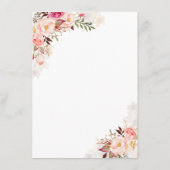 Carte D'accompagnement Blush Pink Floral Mariage Information Invité (Dos)